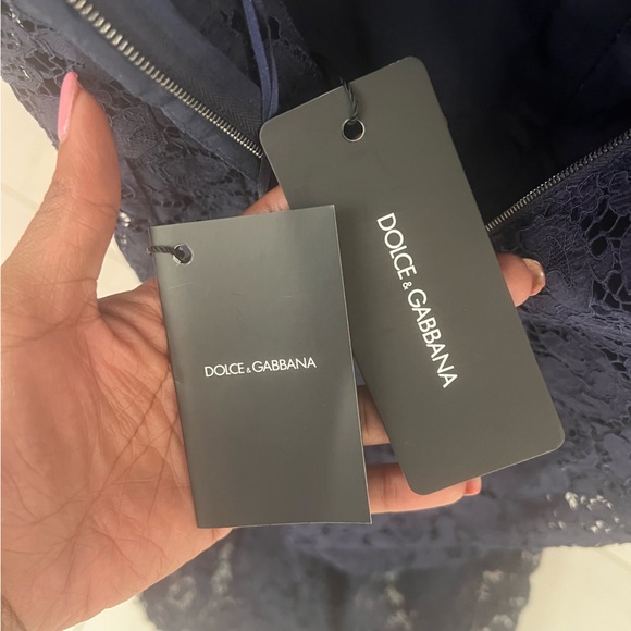 SOLD!  💕 NWT Dolce & Gabbana $4995 Floral Embroidered Lace in Navy - Picture 11 of 12